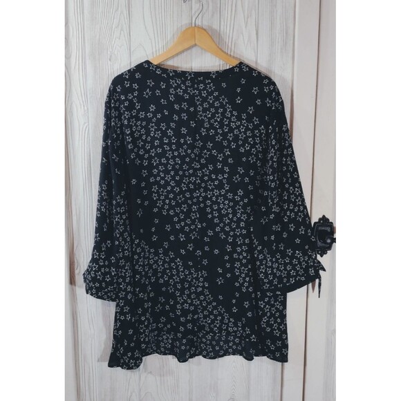 Catherines Womens Blouse 4X Black Star Lightweight FREE SHIPPING! - Picture 8 of 12